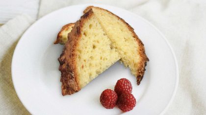 Part de brioche à la Tome fraîche de l'Aubrac