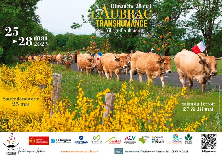 Affiche de la Transhumance à Aubrac 2023